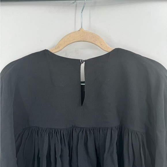 Rochas Black Camica Penny Keyhole Back Women 38/8/Medium Quarter Sleeve Blouse - Picture 10 of 13